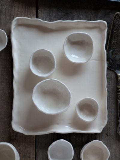 bandeja porcelana blanca-pieza-de-arte